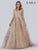 Lara Dresses - 29770 Sleeveless Embroidered V-neck Ballgown In Pink and Gold