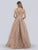 Lara Dresses - 29770 Sleeveless Embroidered V-neck Ballgown In Pink and Gold