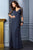 Alyce Paris - 29771 Embellished Quarter Length Sleeve Sheath Dress In Blue