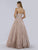 Lara Dresses - 29777 Embellished Bateau Long A-line Dress In Neutral