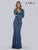 Lara Dresses - 29802 Sequin Embellished V Neck Sheath Gown In Blue