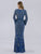 Lara Dresses - 29802 Sequin Embellished V Neck Sheath Gown In Blue