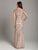 Lara Dresses - 29809 Lattice Beaded Cap Sleeve Sheath Gown In Pink