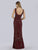 Lara Dresses - 29818 Bead Embellished V-Neck Evening Dress In Red
