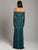 Lara Dresses - 29834 Beaded Off-Shoulder Long Sleeve Sheath Dress In Green