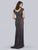 Lara Dresses - 29836 Embellished Cap Sleeve Sheath Dress In Blue and Neutral