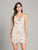 Lara Dresses - 29837 Beaded Plunging V-neck Fitted Dress In Neutral