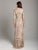 Lara Dresses - 29839 Swirling Lattice Motif Long Sleeve Gown In Neutral