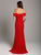 Lara Dresses - 29850 Bedazzled Off-Shoulder Sheath Dress With Train In Red