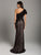 Lara Dresses - 29851 Embellished Lace One Shoulder Trumpet Dress In Black and Neutral