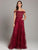 Lara Dresses - 29861 Beaded Lace Off-Shoulder A-line Dress In Red