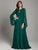 Lara Dresses - 29864 Embroidered Chiffon Gown with Bell Sleeve Jacket In Green