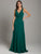 Lara Dresses - 29864 Embroidered Chiffon Gown with Bell Sleeve Jacket In Green