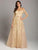 Lara Dresses - 29870 Lace Off-Shoulder Tulle Ballgown In Gold