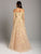 Lara Dresses - 29870 Lace Off-Shoulder Tulle Ballgown In Gold