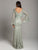 Lara Dresses - Embellished Lace Mermaid Gown with Bell Sleeves 29887 In Gray and Green