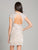 Lara Dresses - 29889 Geometric Beaded Cap Sleeve Fringed Dress In White and Neutral
