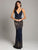 Lara Dresses - 29892 Embellished Deep V-neck Trumpet Dress In Blue