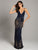 Lara Dresses - 29892 Embellished Deep V-neck Trumpet Dress In Blue