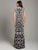 Lara Dresses - 29901 Embellished V-neck Short Sleeve Sheath Dress In Black and White