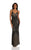 Lara Dresses - 29911 Sleeveless V Neck Beaded Embellished Sheath Gown In Black and Neutral