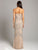 Lara Dresses - 29911 Sleeveless V Neck Beaded Embellished Sheath Gown In Neutral and Silver