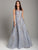 Lara Dresses - 29940 Embellished Bateau Ballgown With Train In Gray