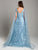 Lara Dresses - 29942 Beaded Lace Bateau Ballgown With Cape Detail In Blue