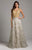 Lara Dresses - 29957 Gold Embellished A-Line Evening Gown in Gold and Silver