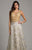 Lara Dresses - 29957 Gold Embellished A-Line Evening Gown in Gold and Silver