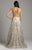 Lara Dresses - 29957 Gold Embellished A-Line Evening Gown in Gold and Silver