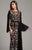 Lara Dresses - 29959 Lace Appliqued Caped Evening Gown in Black and Multi-Color