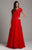 Lara Dresses - 29960 Lace Appliqued Illusion A-Line Gown in Red