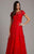 Lara Dresses - 29960 Lace Appliqued Illusion A-Line Gown in Red