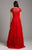 Lara Dresses - 29960 Lace Appliqued Illusion A-Line Gown in Red
