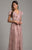 Lara Dresses - 29966 Floral Embellished V-neck Evening Dress in Purple