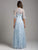 Lara Dresses - 29967 Floral Appliqued A-Line Evening Dress in Blue