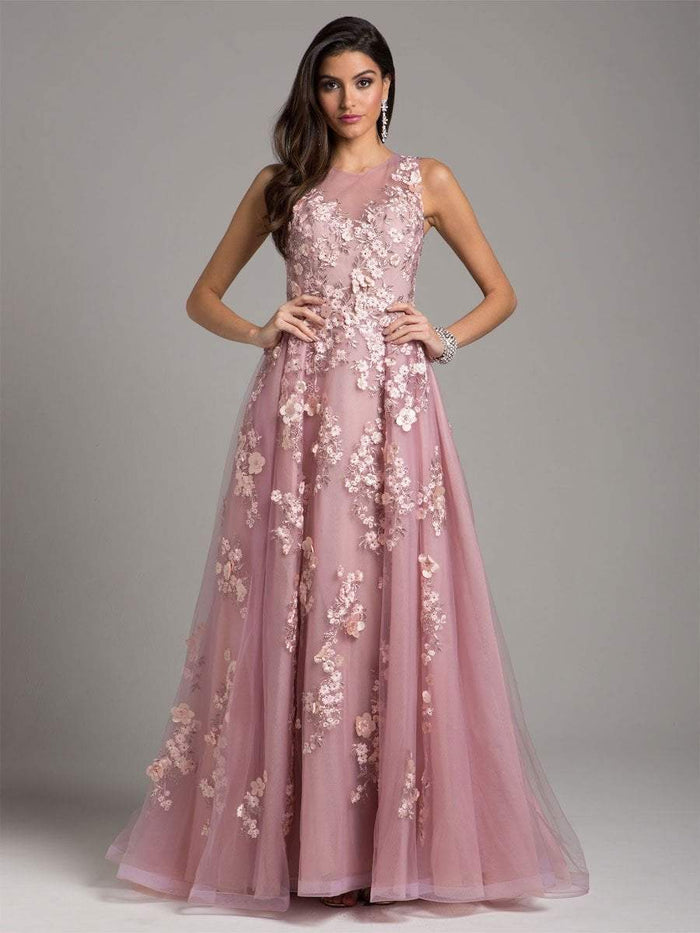 Lara Dresses - 29968 Fully Appliqued Sleeveless A-Line Gown in Purple