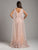 Lara Dresses - 29969 Embellished V-neck Sheath Dress With Cape in Pink
