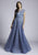 Lara Dresses - 29976 Cap Sleeve Illusion Jewel Embroidered A-Line Gown In Blue