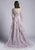 Lara Dresses - 29978 Long Sleeve Pearl Ornate Illusion Lace Gown In Pink