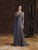 Montage by Mon Cheri - 29980 Lace Quarter Length Sleeve V-Neck Dress  in Blue