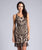 Lara Dresses - 29984 Fringed Fitted V-Neck Cocktail Dress In Neutral and Black