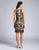 Lara Dresses - 29984 Fringed Fitted V-Neck Cocktail Dress In Neutral and Black