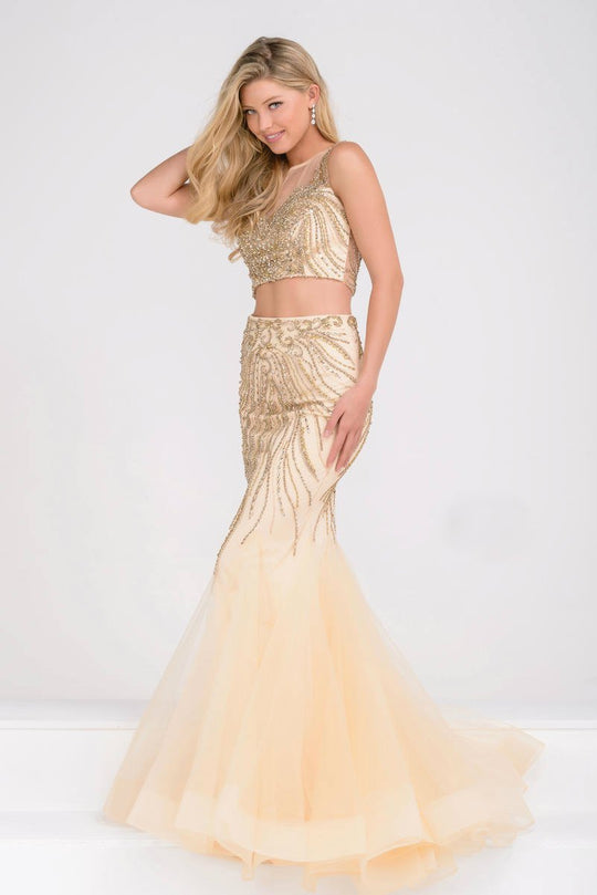 Two Piece Trumpet Prom Dress JVN36889