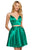 Sherri Hill - 53202 Two Piece Deep V-neck Satin A-line Dress In Green
