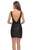 La Femme - 28218 Short Sequined Metallic Faux Wrap Dress In Black
