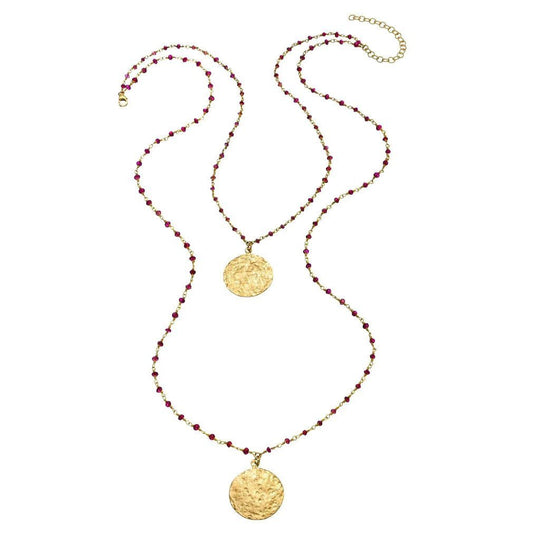 Heather Hawkins - 2 Layer Hammered Coin Necklace