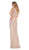 May Queen - MQ1606 Sequined Lattice Sheer Sheath Gown In Nude