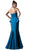 Cinderella Divine - A9003 Strapless Peplum Ornate Mermaid Evening Gown
